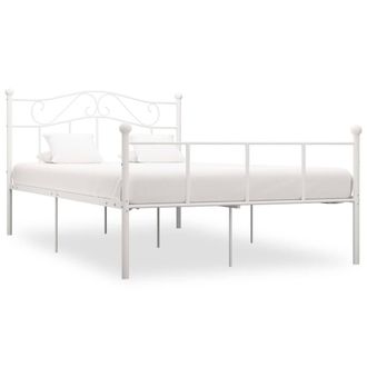 Berkfield Home Bed Frame White Metal 120x200 cm | Size: Small Double