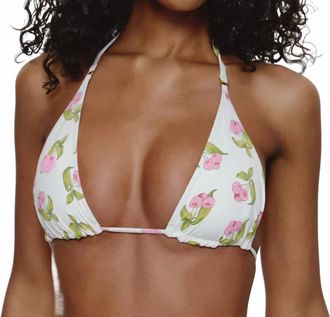 Frankies Bikinis Grace Beaded Bikini Top In Cherry Picked
