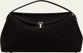 Toteme T-Lock Suede Top-Handle Bag