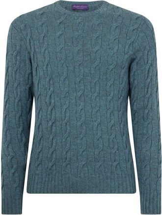 Ralph Lauren Purple Label cable-knit jumper - men - Cashmere - L - Blue
