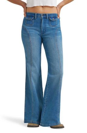 Wrangler Seamed Patch Pocket Flare Jeans in Hazy Horizon at Nordstrom, Size 29