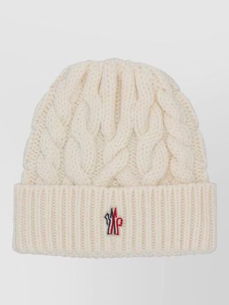 Moncler grenoble cable knit beanie hat folded cuff