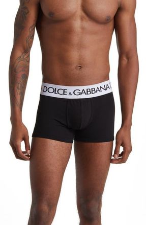 Dolce & Gabbana Cotton Stretch Jersey Boxer Briefs in Black at Nordstrom, Size 3