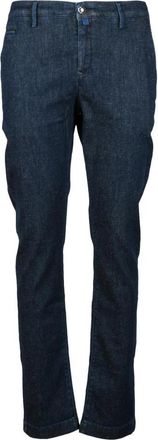 Jacob Cohen Katoen Linnen Mix Stretch Jeans - Heren - Slim Fit Jeans - Blauw - W33 - Katoen - Jeans