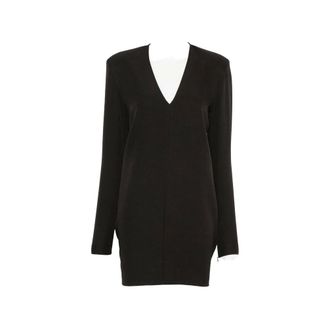 Federica Tosi Kleedjes, Dames, Zwart, S, Jurk met V-hals