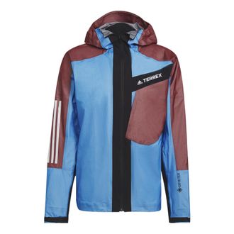 adidas Terrex Tr Light Gtx J Outdoor Sports Contrasting Colors Hooded Jacket Blue H55948