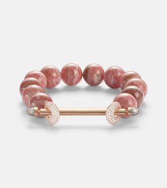 Ananya Chakra 18kt rose gold beaded bracelet with gemstones