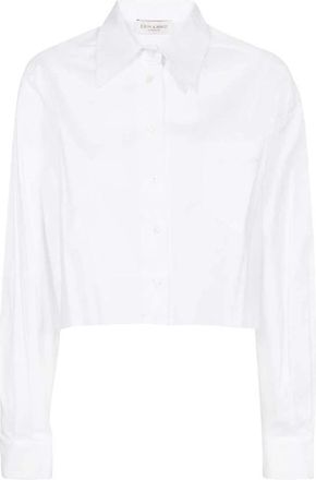 Ermanno Scervino Geborduurd Logo Katoenen Overhemd - Dames - Overhemden - Wit - 2XS - Katoen - Overhemden