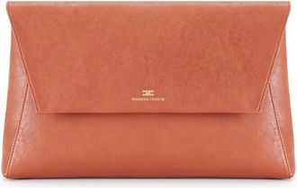 Elisabetta Franchi Envelope Clutch - Dames - Clutches - Bruin - ONE Size - Leer - Tassen