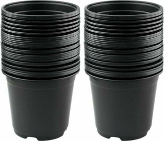 OEM Juego De 50 Macetas De Pl&aacute;stico Negro De 15 Cm Para Suculentas, Hortalizas Y Esquejes