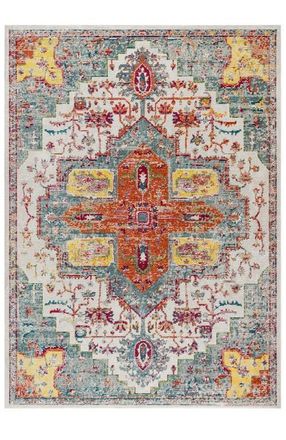 Jonathan Y Designs Zafra Vintage Medallion Area Rug in Coral/blue/multi at Nordstrom, Size 2Ft 0In X 8Ft 0In
