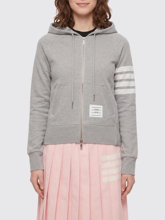Thom Browne Felpa con cappuccio e zip in cotone con motivo 4-Bar a righe