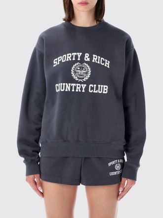 Sporty & Rich Cotton Crewneck Jumper with Contrasting Logo Print