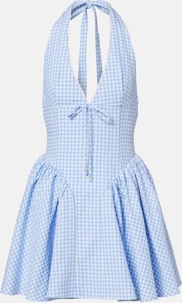 Bananhot Micaela gingham halterneck cotton minidress