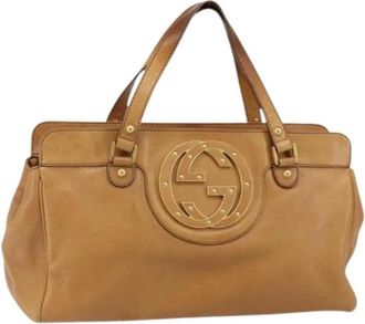 Gucci Pre-owned Vintage Handtas - Dames - Vintage Handtas - Beige - ONE Size - Leer - Vintage