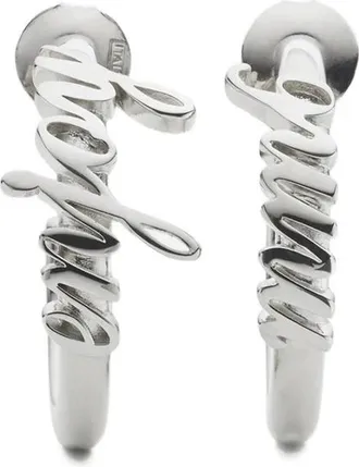 Maison Margiela Lettering Hoop Earrings - Dames - Oorbellen - Grijs - ONE Size - Accessoires