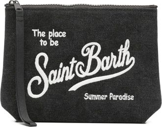 MC2 Saint Barth Clutches, female, Black, Size: ONE SIZE Aline Canvas Clutch