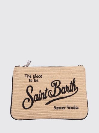MC2 Saint Barth Pochette Parisienne in rafia con logo ricamato