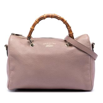Gucci Pre-owned Gucci Medium Calfskin Bamboo Shopper Boston Bag Ladies G01284SPDZIELM3O