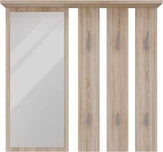 OEM Perchero De Pasillo Sonoma Oak Con Espejo Y Estante - Pr&aacute;ctico Y Elegante Perchero De Pared Con Ganchos Y Espejo