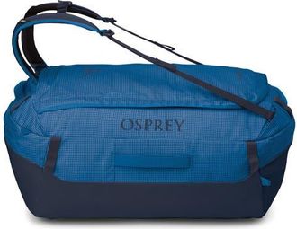 Osprey Transporter 95-Liter Water Resistant Duffle Backpack in Blue Flame/nocturnal Blue at Nordstrom