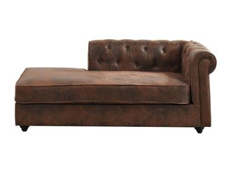 VENTE-UNIQUE.COM Div&aacute;n fijo tela marr&oacute;n