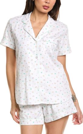 Petite Plume 2Pc Woven Twill Short Sleeve Short Set