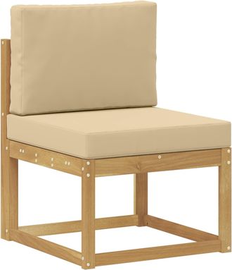 vidaXL Conjunto De Sof&aacute;s De Exterior Madera De Acacia S&oacute;lida Y Beige Vidaxl