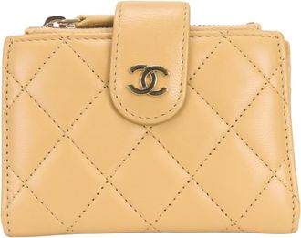 Chanel Beige Leather Coin Purse/Coin Case (Pre-Owned)
