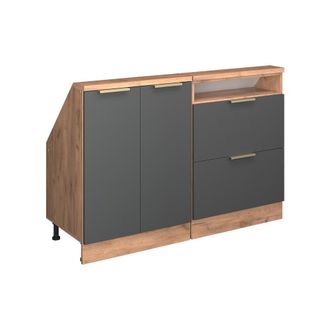 Vicco Armario De Cocina Para Techo Inclinado R-line, Oro Antracita/roble Dorado, 120 Cm Lote De 2, Vicco