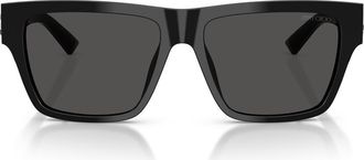 Jimmy Choo London 54mm Rectangular Sunglasses in Black /Dark Gray at Nordstrom