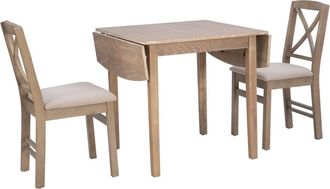 Linon Torino 3Pc Drop Leaf Dining Set Gray