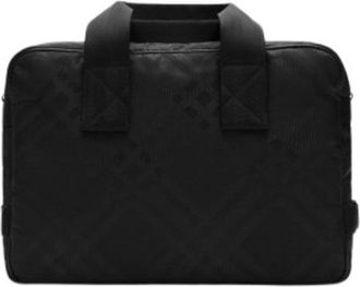 Burberry Black Mens Check Jacquard Briefcase