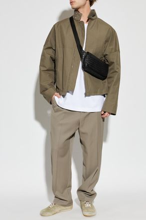 Bottega Veneta Wool Pleated Trousers, Mens, Beige
