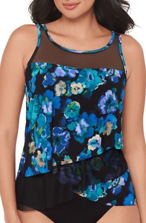 Miraclesuit Secret Garden Mirage Tankini in Black/multi at Nordstrom, Size 12