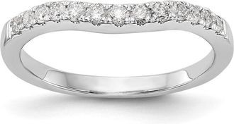 Diamond2Deal 14k White Gold Lab Grown Diamond Wedding Band Ring 0.33Ct Clarity- VS Color- G-H