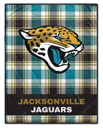 Pegasus Sports Jacksonville Jaguars Nfl Team Helmet Oversized Plaid Blanket