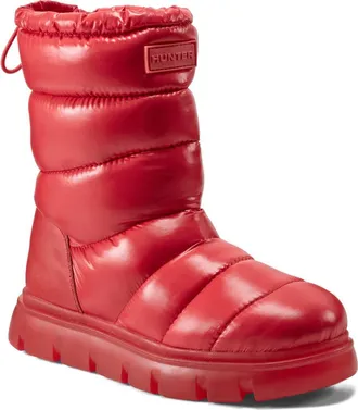 Hunter Maribel Insulated Waterproof Snow Bootie in Red at Nordstrom, Size 7