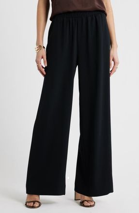 Nordstrom Pull-On Wide Leg Pants in Black at Nordstrom, Size Xx-Small