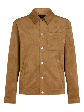 Karl Lagerfeld faux-suede trucker jacket - men - Polyester/Elastane - S - Brown