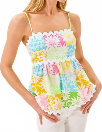 Lilly Pulitzer Womens Jaydis Top In Multi Via Sunny Sunflowers