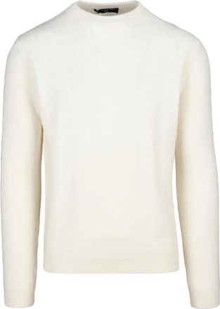 Daniele Fiesoli Trui met ronde hals - Heren - Ronde hals truien - Beige - 2XL - Wol - Truien & Vesten