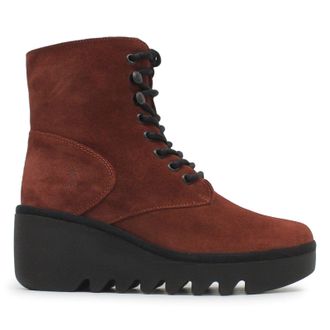 FLY London BIRR534FLY Oil Suede Womens Ankle Boots - Oxblood - Size:UK 4