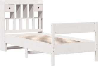 vidaXL Bookcase Bed without Mattress White 90x190 cm Single Solid Wood Pine vidaXL
