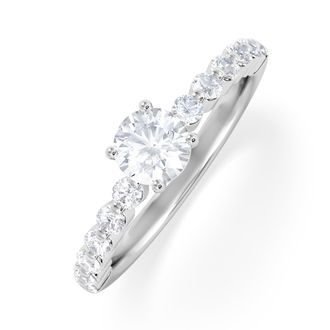 The Diamond Store Solstice Round Cut 0.80ct Lab Diamond Engagement Ring F/vs In 9k White Gold