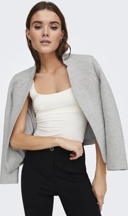 Only Kurzblazer ONLY ONLADDY-LINEA L/S SHORT BLAZER CC TLR, Damen, Gr. 32XXS, grau (light grau melange), Web, Obermaterial: 65% Polyester, 35% Baumwolle, m
