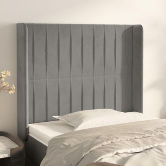 vidaXL Cabecero Con Orejas De Terciopelo Gris Claro 93x16x118/128 Cm Vidaxl