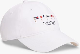 Tommy Hilfiger Mens Embroidered Nautical Flag Baseball Cap - White