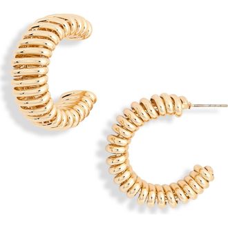 Nordstrom Rack Ribbed Hoop Earrings in Gold at Nordstrom Rack