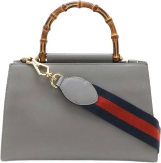 Gucci Borsa Pre-owned in Pelle Bamboo 2Way - - Pre-owned - Donna - Grigio - ONE SIZE